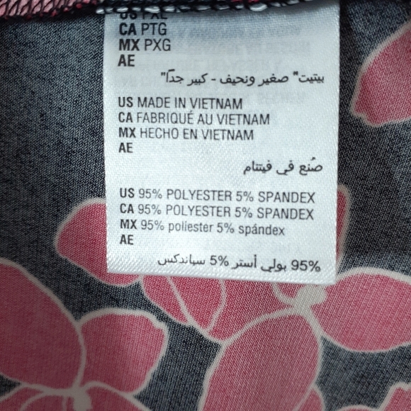 Alfani Blouse PXL Floral Side Tie Black Pink 597 - Picture 6 of 7